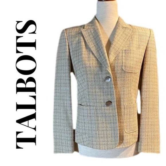 Talbots Jackets & Blazers - TABLOTS GLEN CHECK BLAZER IN WHEAT COLORS 4P